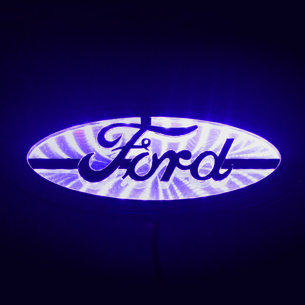 3D логотип Ford (Форд) с подсветкой