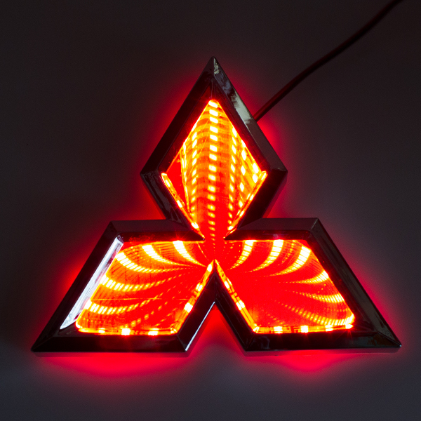 3D логотип Mitsubishi (Мицубиси) с подсветкой