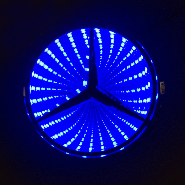 3D логотип Мерседес (Mercedes-Benz) с подсветкой