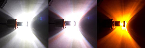 Диодные LED лампы Н8 в ПТФ CREE 3в1 белый желтый оранжевый 600 Lm